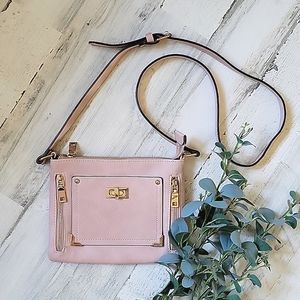 Light Pink Vegan Leather Crossbody Purse
